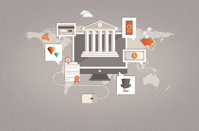 Internet Banking and Mobile Payments Illustration