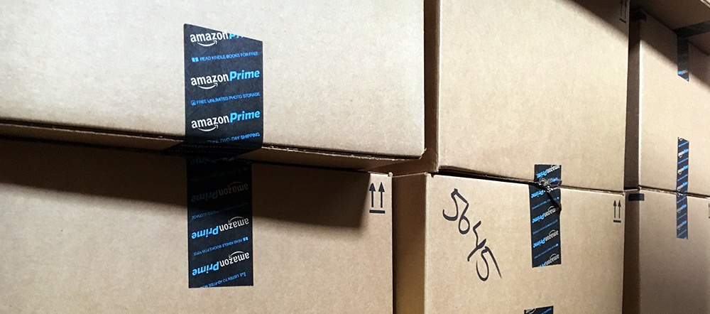 Amazon Seller Fulfilled Prime boxes in warehouse