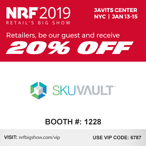 SkuVault NRF Conference 2019 Booth Number 1228